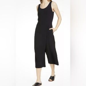 NWT Eileen Fisher Tencel Viscose Wrap Cami Jumpsuit Sz XL Black